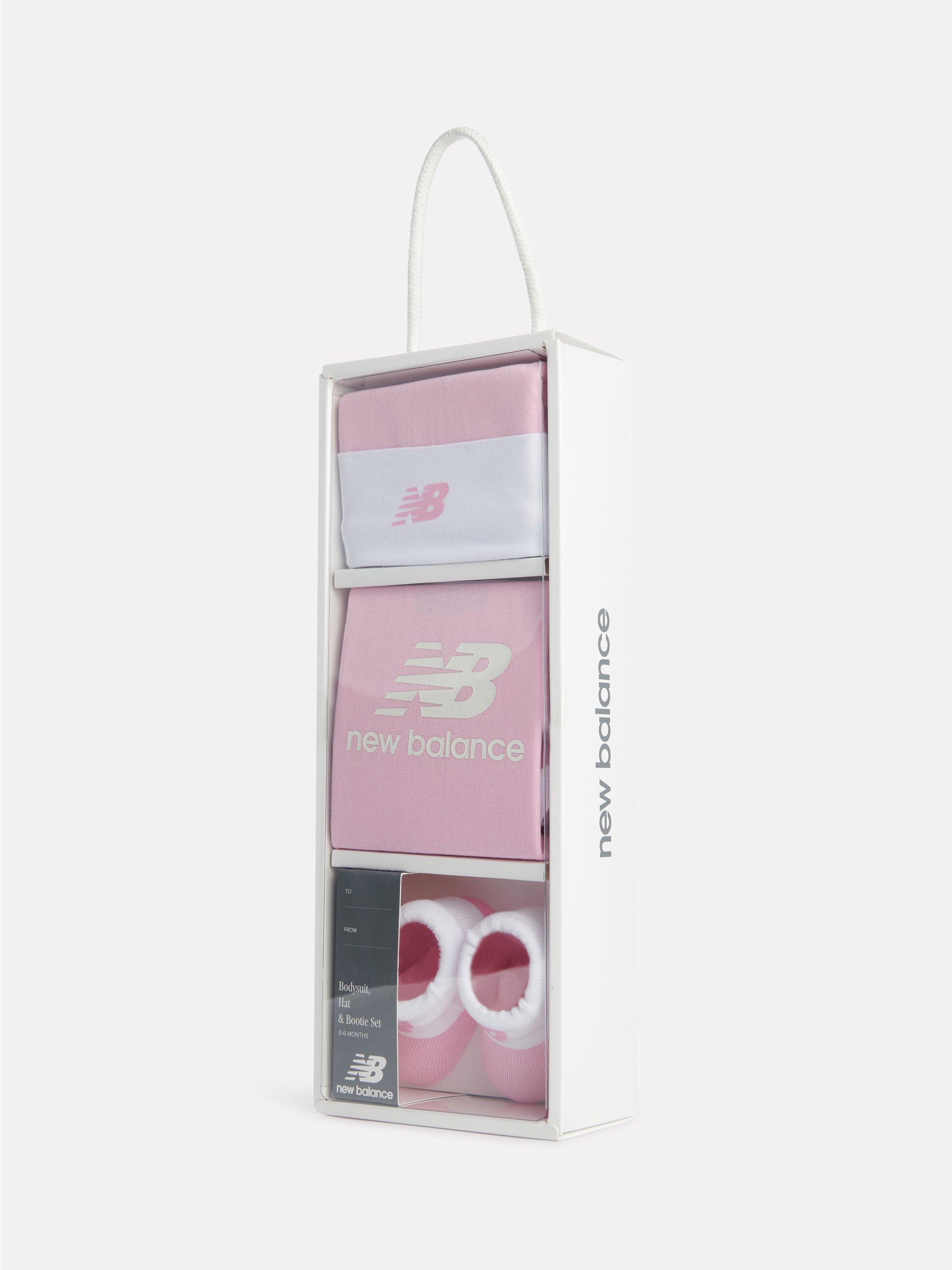 Product image 2 of 3, which shows New Balance Baby Bodysuit and Booties Infant Gift Set, Lilac, 0-6 months