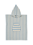 WHEAT Kid's Cotton Terry Striped Poncho, Blue/Multi