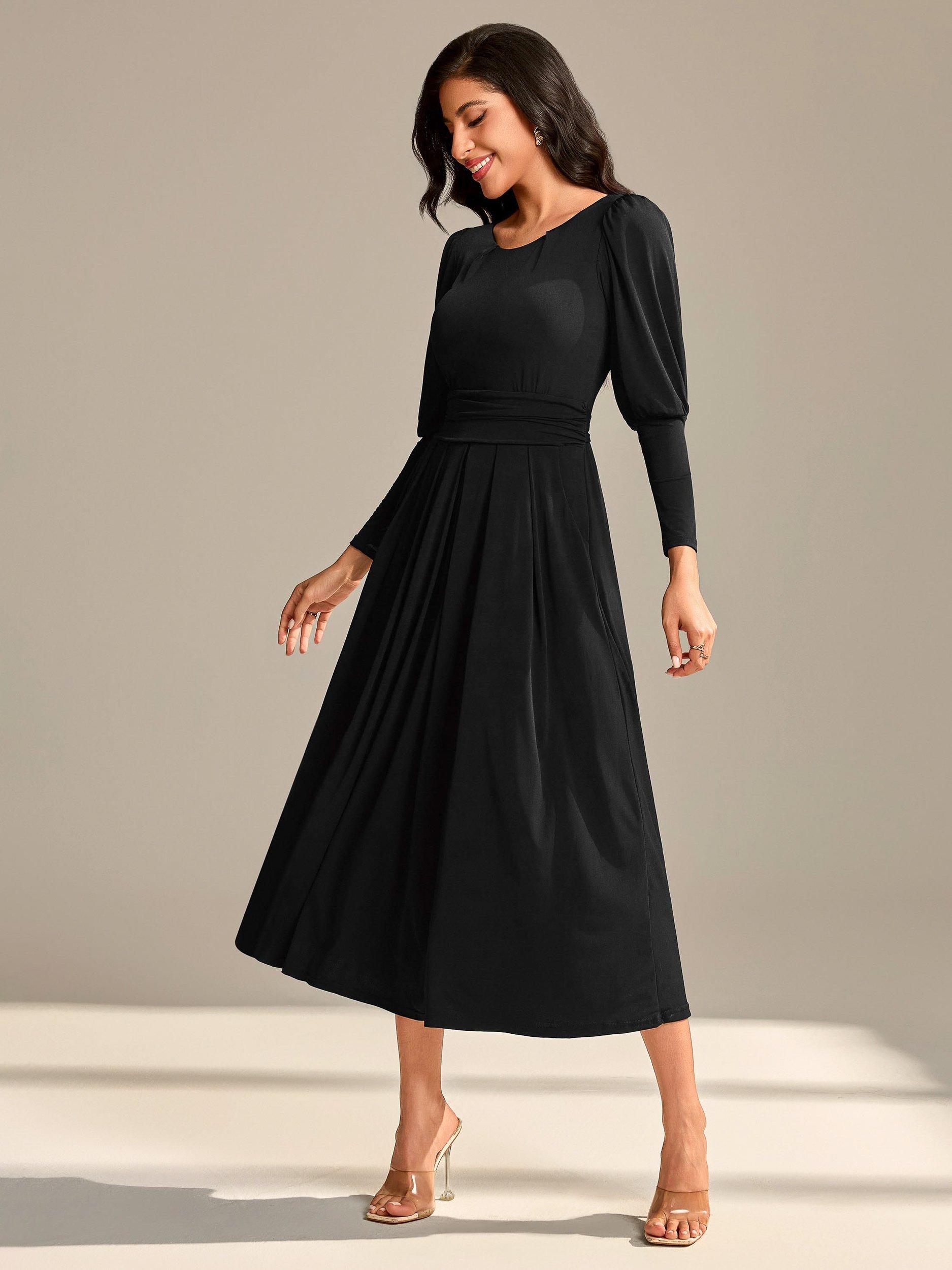 green emerald velvet dress Flared Scuba Jersey Dress