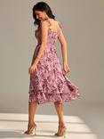 Jolie Moi Floral Print Midi Dress