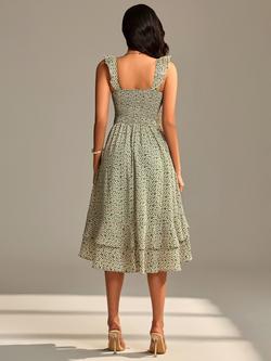 Jolie Moi Floral Print Sleeveless Midi Dress - view 2, Green