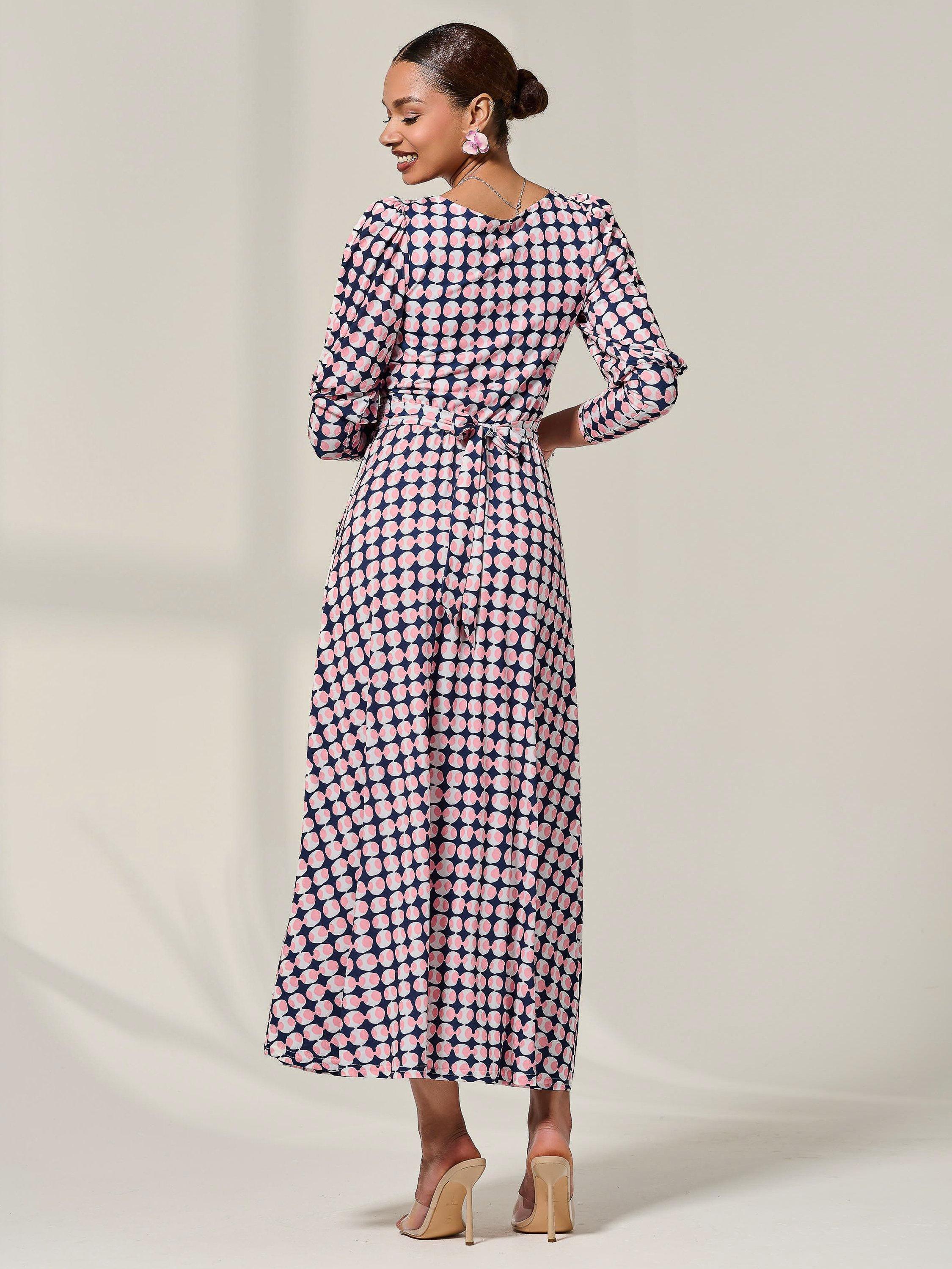 Product image 2 of 6, which shows Jolie Moi Puff Sleeve Midaxi Dress, Multi, 8