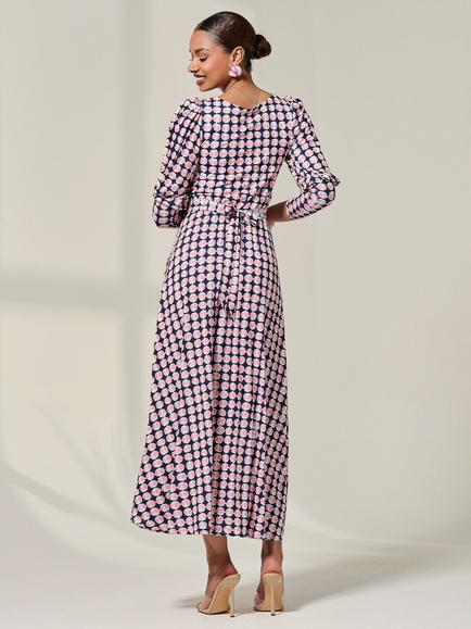 Jolie Moi Puff Sleeve Midaxi Dress, Multi - view 2, Multi