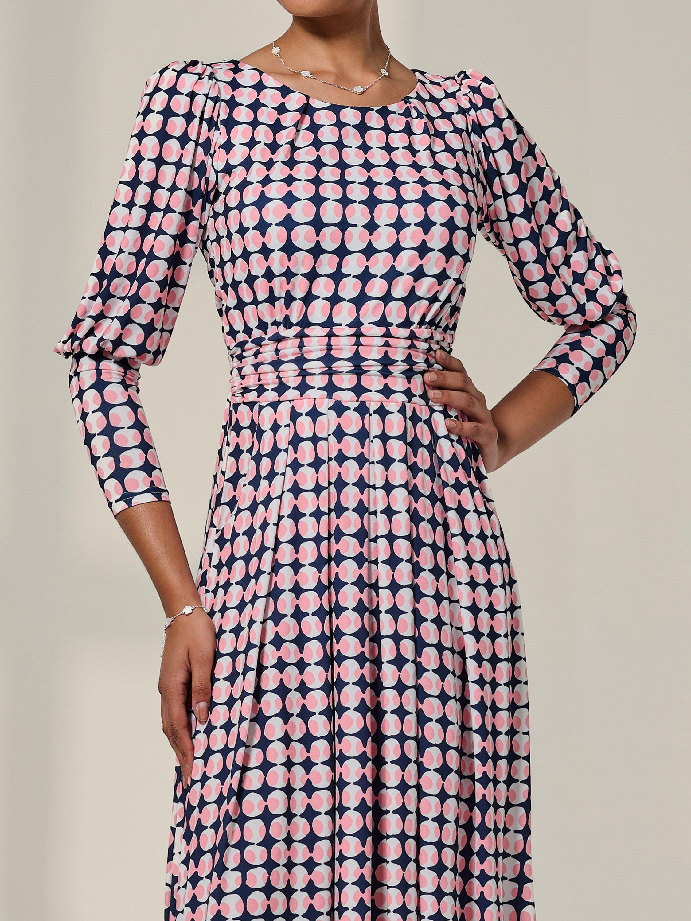 Product image 4 of 6, which shows Jolie Moi Puff Sleeve Midaxi Dress, Multi, 8