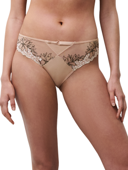 Chantelle Spice Brazilian Knickers, Natural/Black