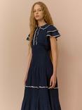 Brora The Dobby Ric Rac Trim Midi Dress