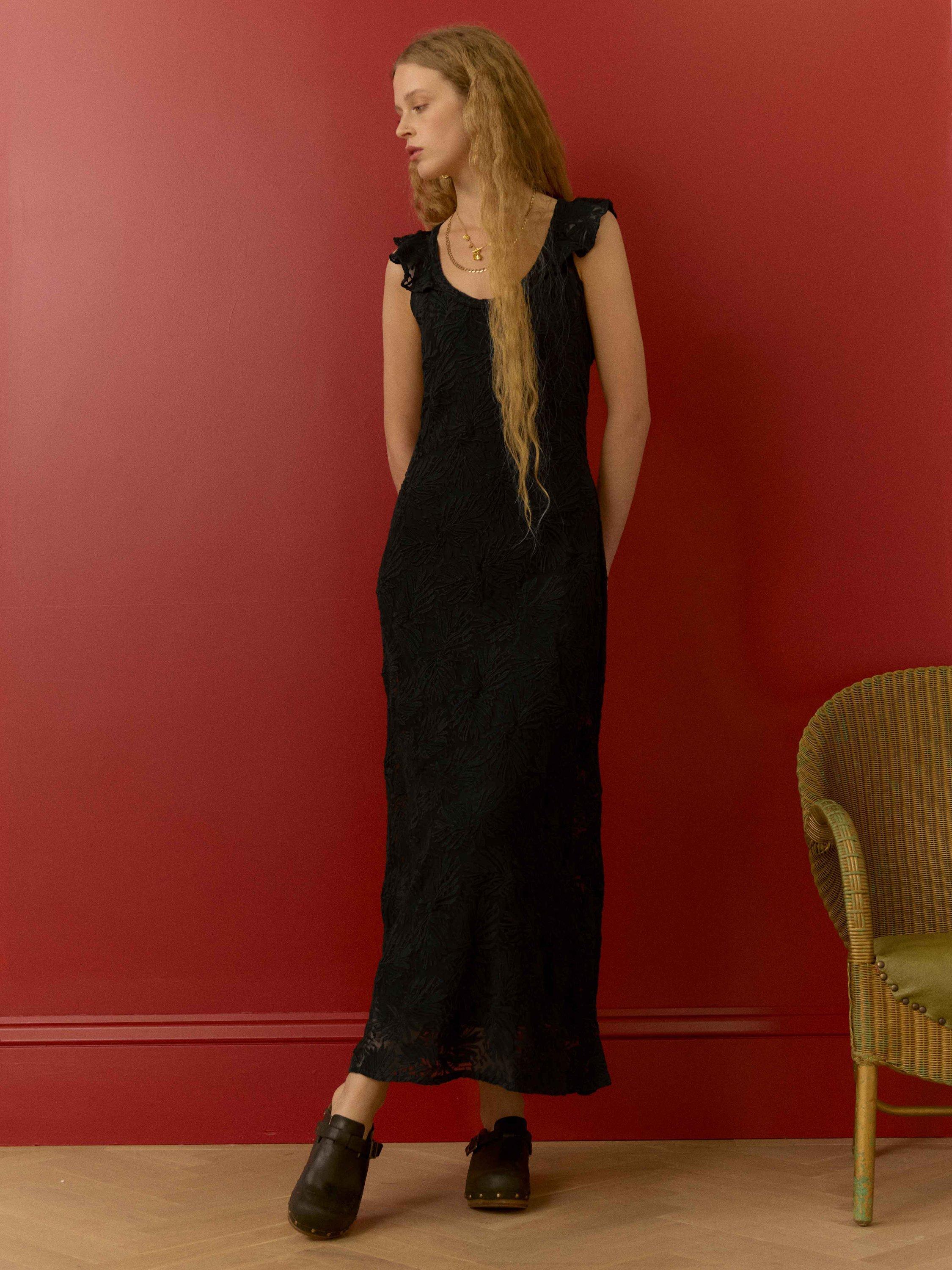 Brora The Embroidered Tulle Maxi Dress