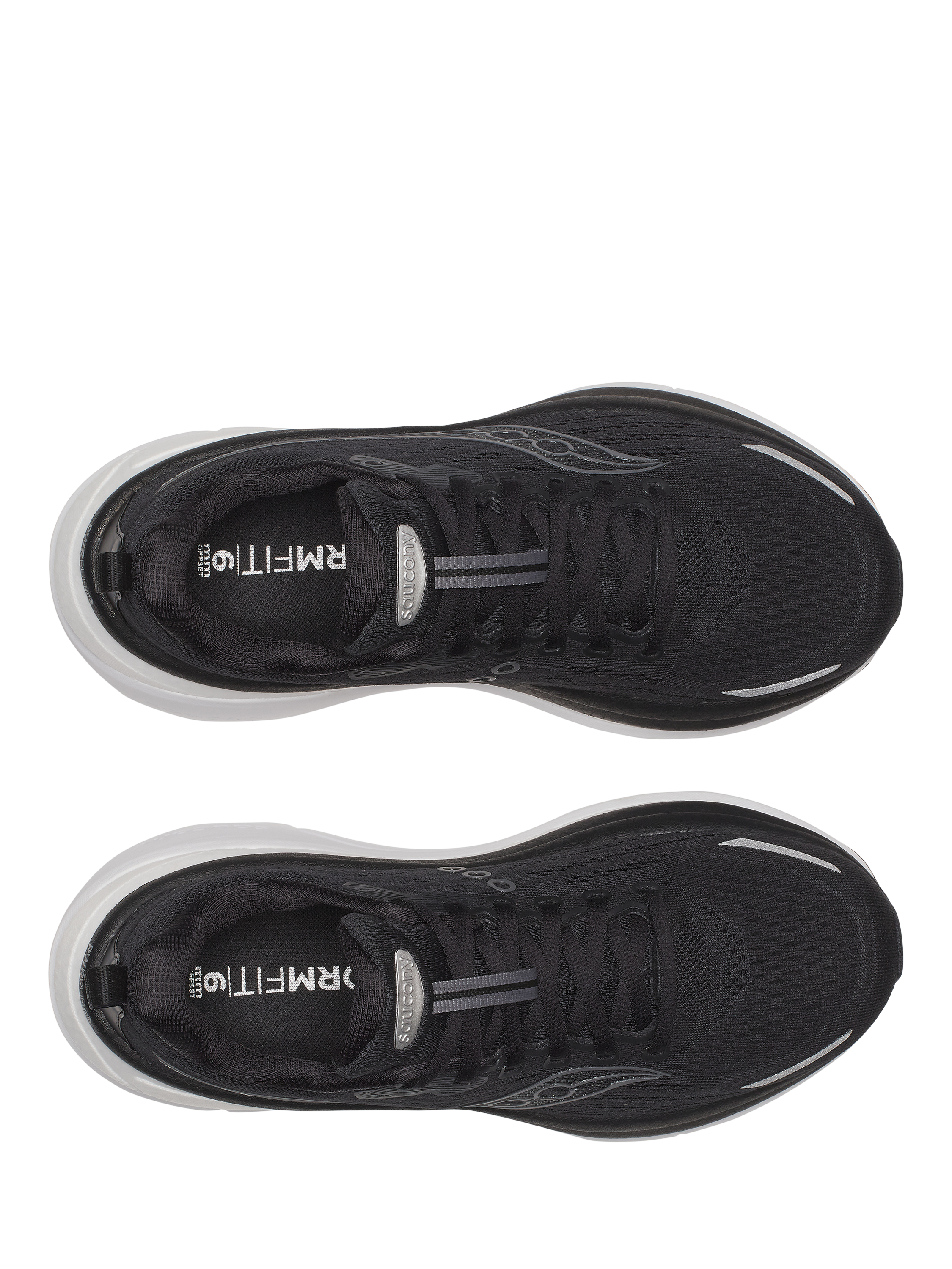 Product image 6 of 6, which shows Saucony Hurricane 25 Running Shoes, Black/White, 4