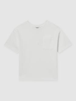 Reiss Tane Cotton Washed Crew Neck Short Sleeve T-Shirt - view 2, Off White