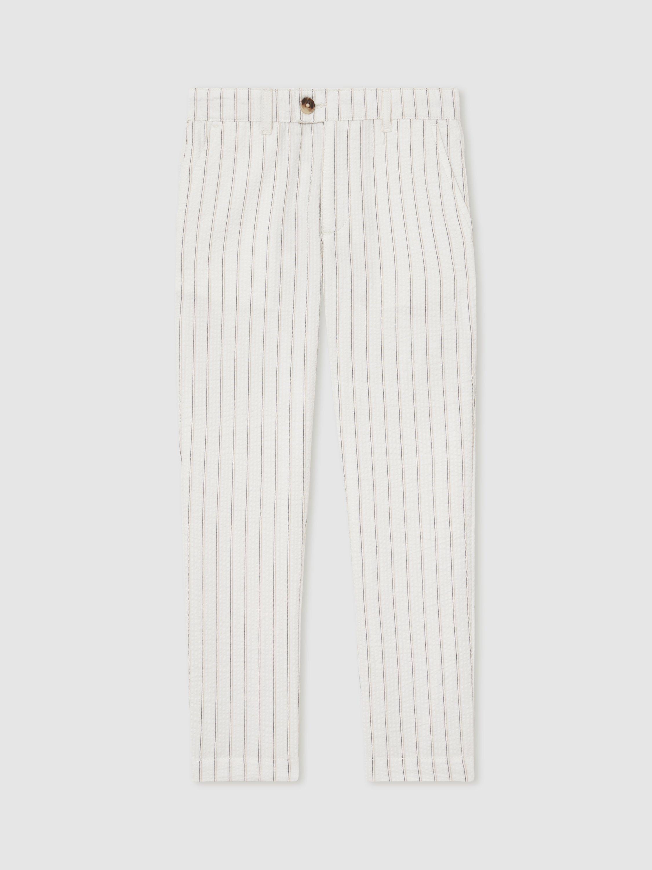 Product image 2 of 4, which shows Reiss Kids' Easton Trousers, White, 4-5 years