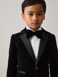 Reiss Kids' Ace Cotton Blend Notch Velvet Blazer
