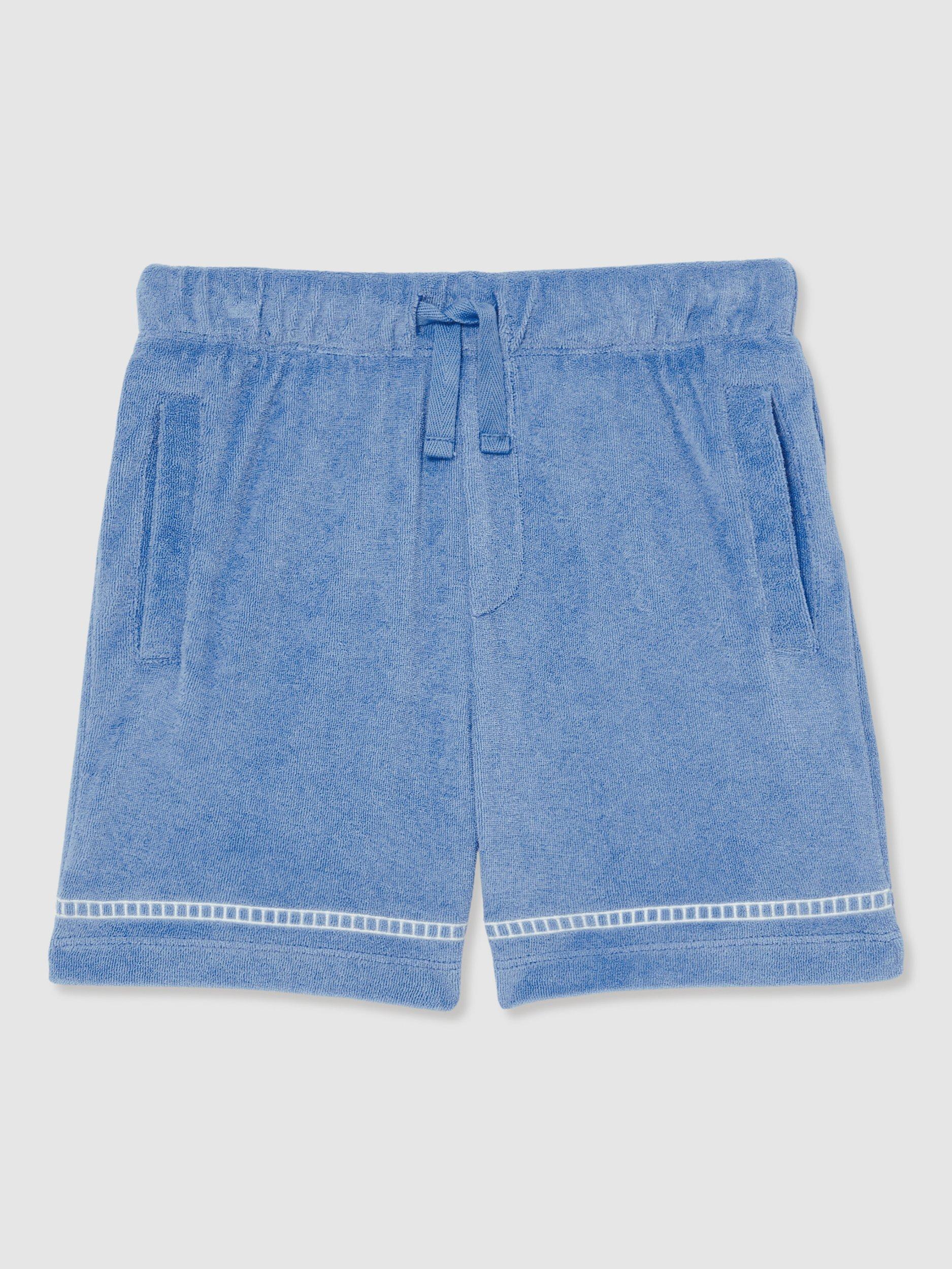 Product image 1 of 5, which shows Reiss Kids' Drawstring Cotton Blend Shorts, Airforce Blue, 4-5 yrs