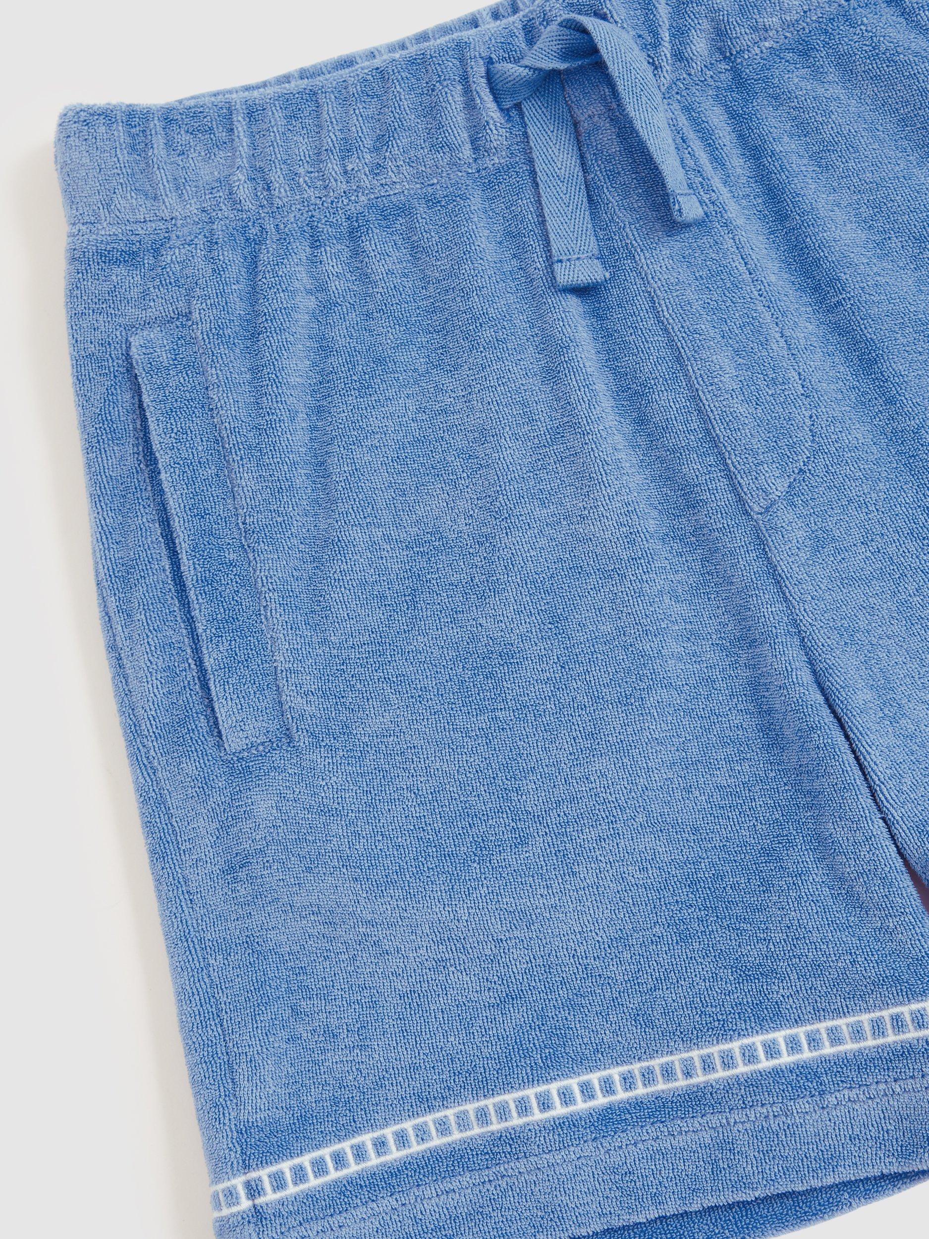 Product image 2 of 5, which shows Reiss Kids' Drawstring Cotton Blend Shorts, Airforce Blue, 4-5 yrs
