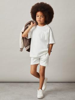 Reiss Perry Cotton London Palm Washed Shorts, Off White