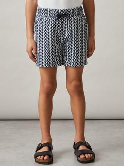 Reiss Kids' Teti Abstract Striped Shorts - view 2, Blue