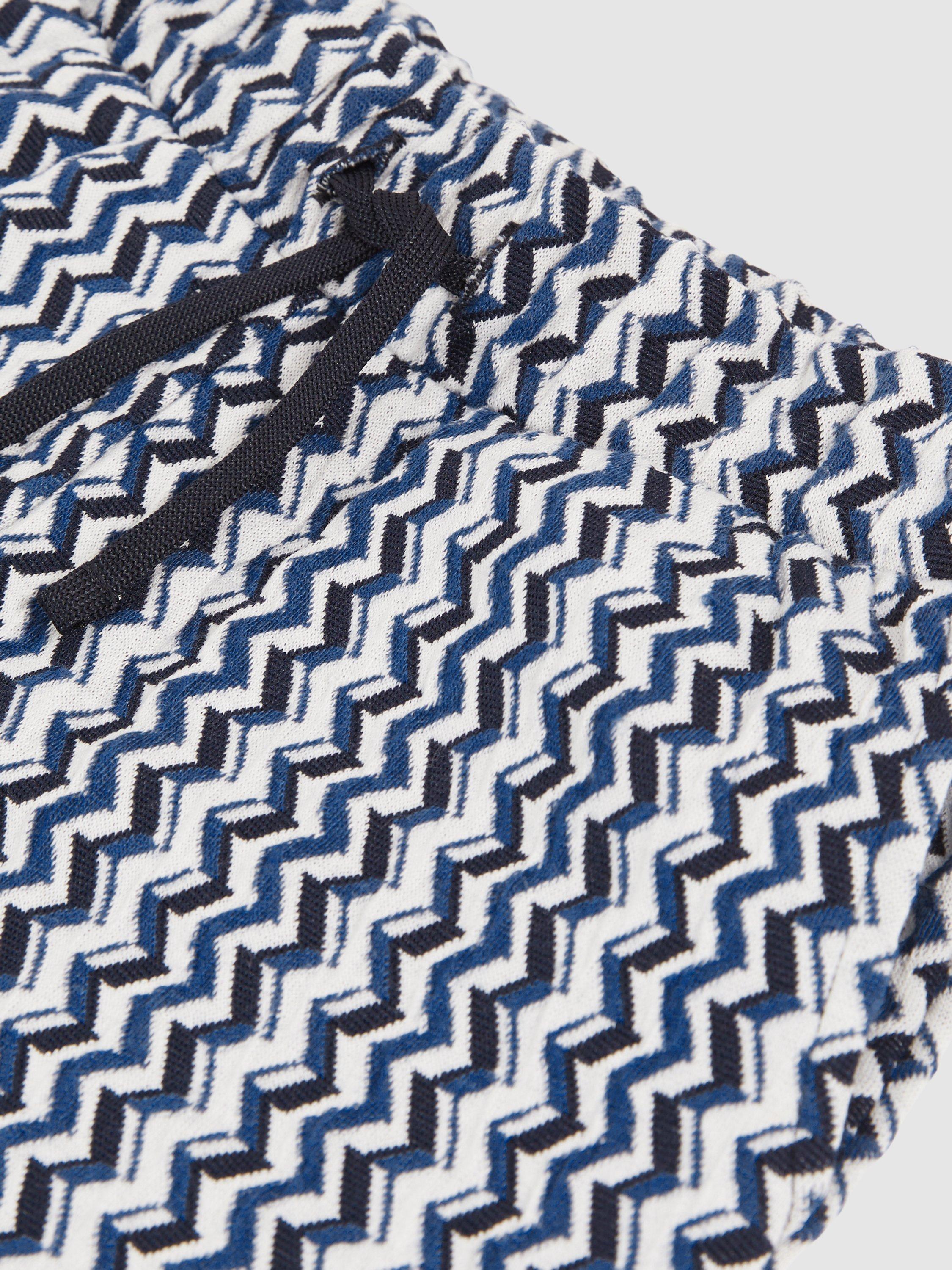 Product image 3 of 5, which shows Reiss Kids' Teti Abstract Striped Shorts, Blue, 3-4 years