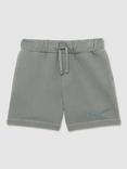 Reiss Perry Cotton London Palm Washed Shorts, Washed Sage