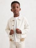 Reiss Kids' Easton Jacket, Off White/Taupe