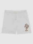 Reiss Kids' Kayo Cotton Blend Embroidered Palm Shorts