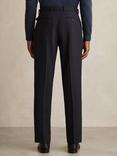 Reiss Strap Wool Blend Tapered Trousers, Navy