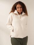 Truly Boucle Sherpa 1/2 Zip Jumper, Ecru