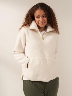 Truly Boucle Sherpa 1/2 Zip Jumper, Ecru, Ecru