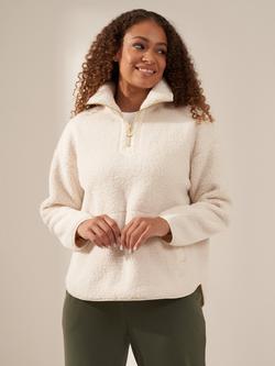 Truly Boucle Sherpa 1/2 Zip Jumper, Ecru - view 2, Ecru