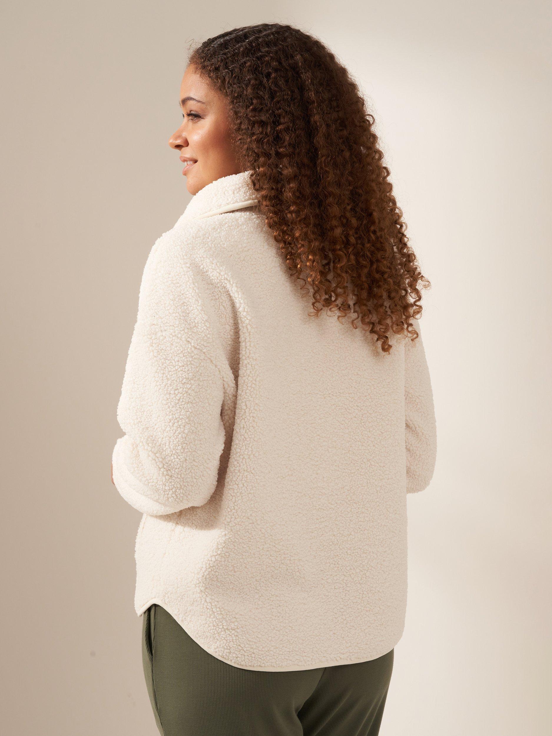 Product image 3 of 6, which shows Truly Boucle Sherpa 1/2 Zip Jumper, Ecru, S