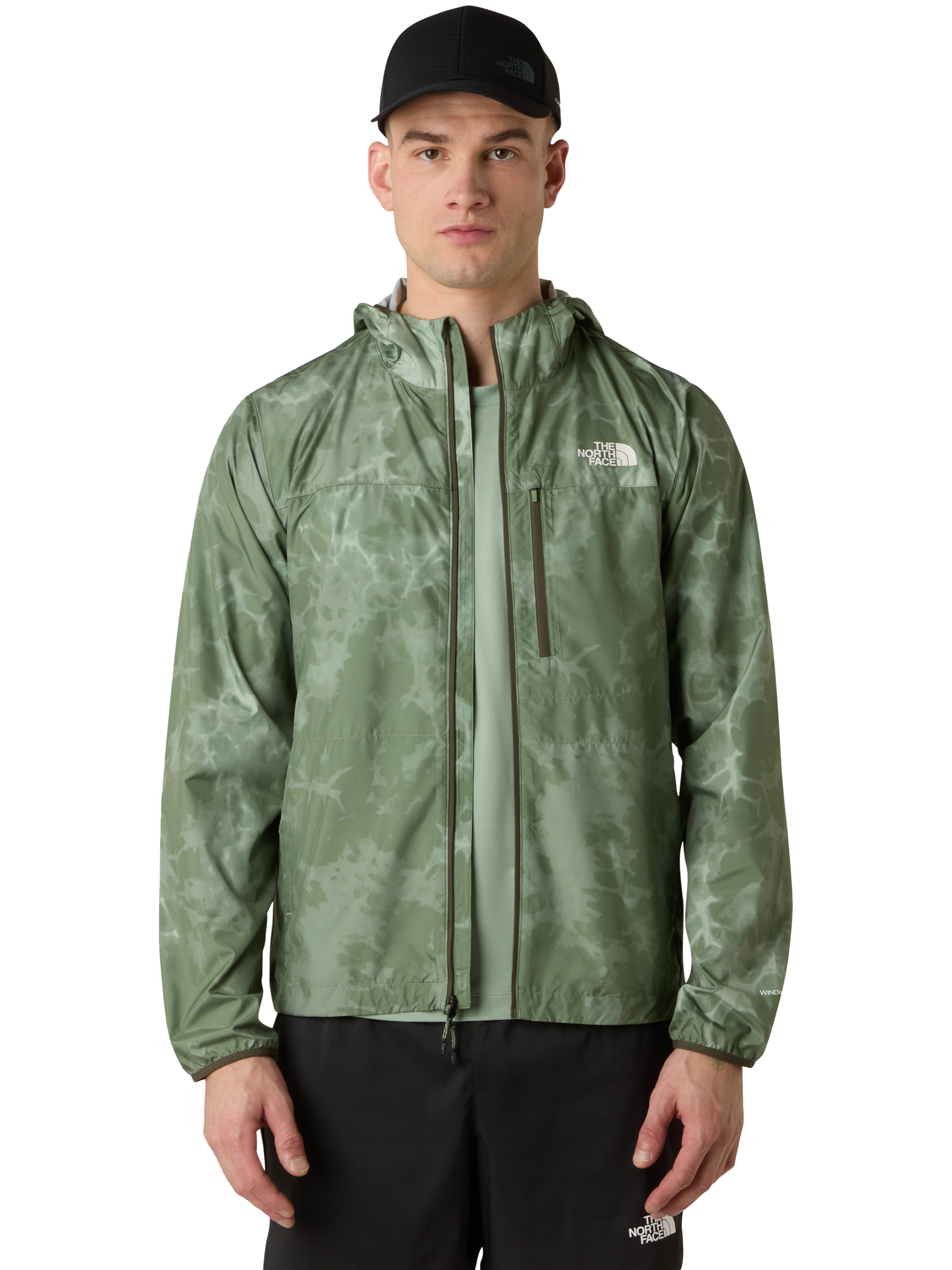 Product image 3 of 6, which shows The North Face Men's Higher Run Printed Wind Jacket, Bark Mist, S