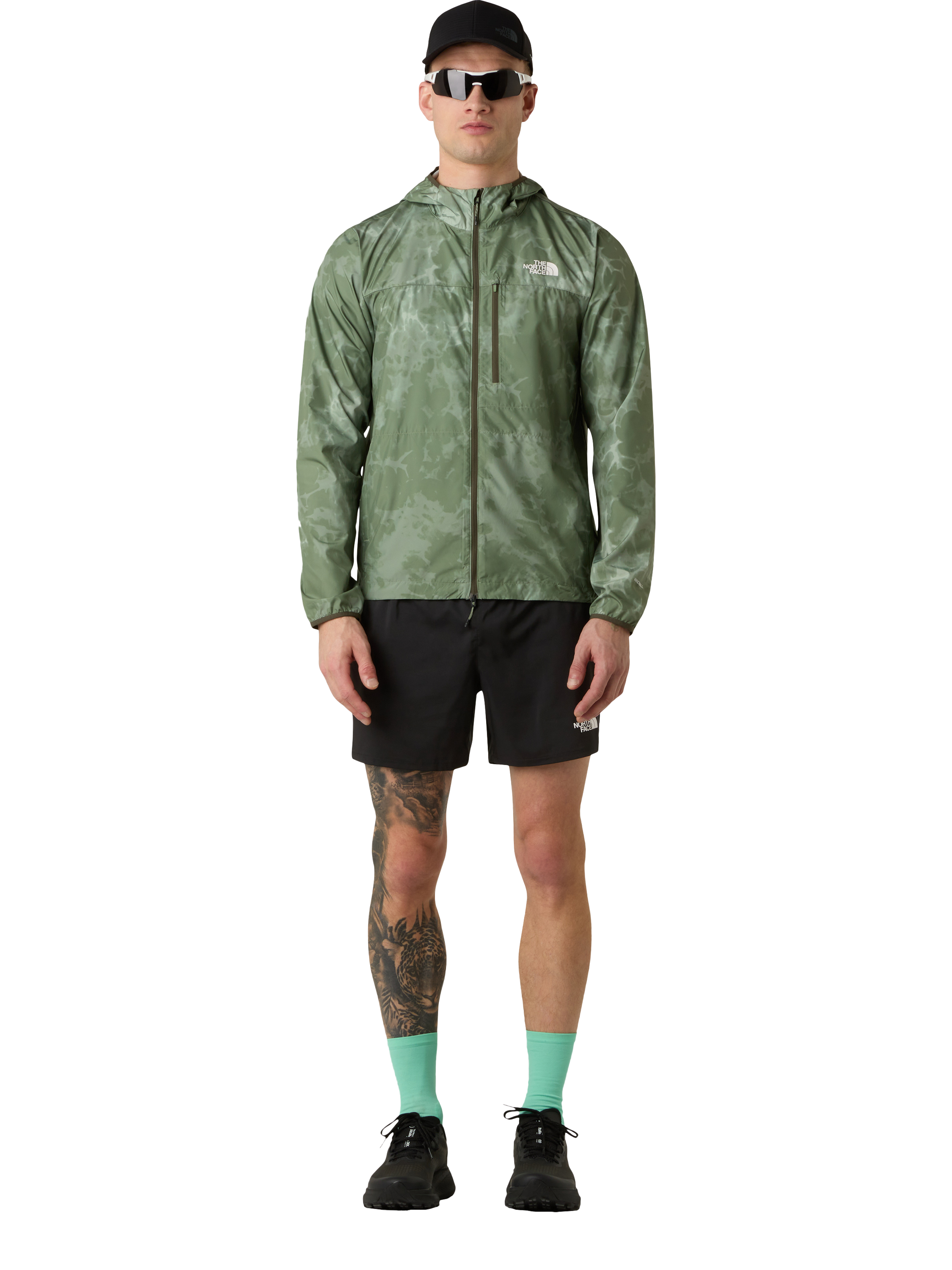 Product image 6 of 6, which shows The North Face Men's Higher Run Printed Wind Jacket, Bark Mist, S
