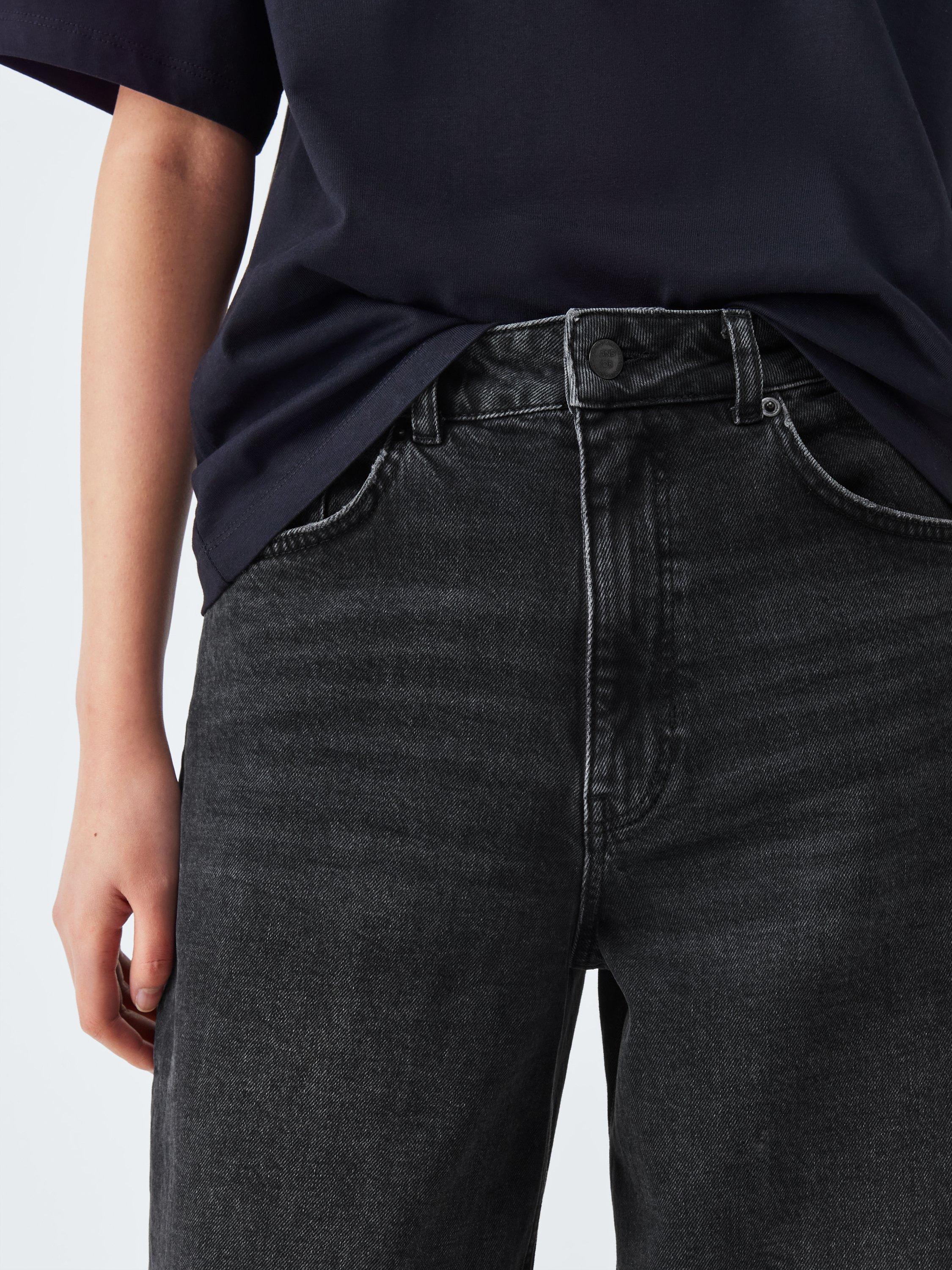 Product image 5 of 6, which shows AND/OR Westlake Wide Leg Cropped Jeans, Washed Black, 26R