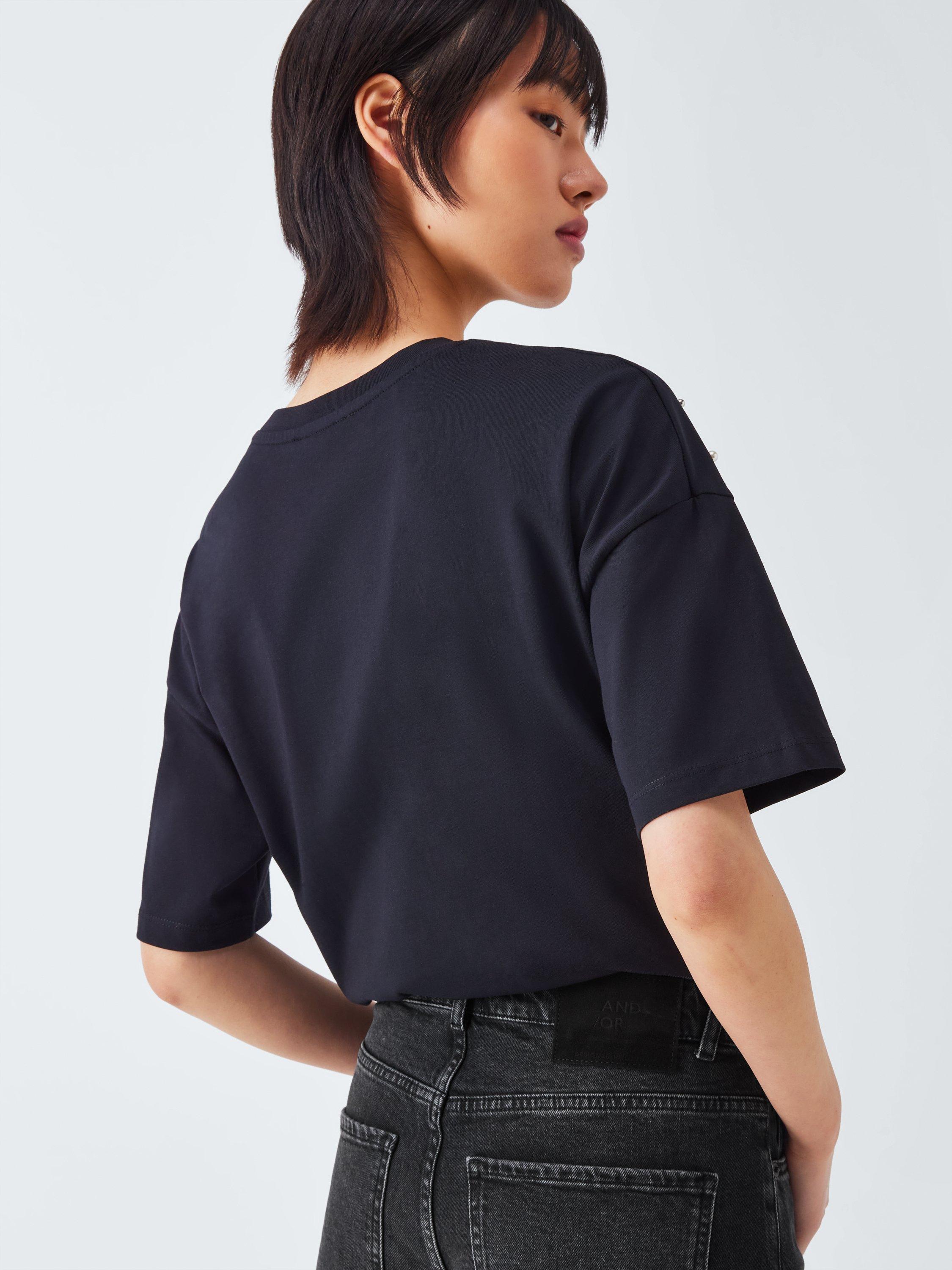 Product image 6 of 6, which shows AND/OR Westlake Wide Leg Cropped Jeans, Washed Black, 26R