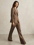 Reiss Petite Gabi Flared Trousers, Mink Neutral