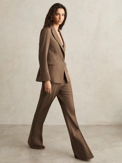 Reiss Petite Gabi Flared Trousers - view 2, Mink Neutral