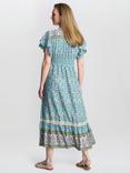 Gina Bacconi Frankie Vintage Print Midi Dress, Green