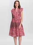 Gina Bacconi Lilat Boho Paisley Dress, Brown/Pink