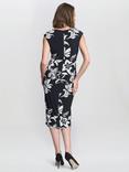 Gina Bacconi Marjorie Floral Shift Dress, Black/Ivory