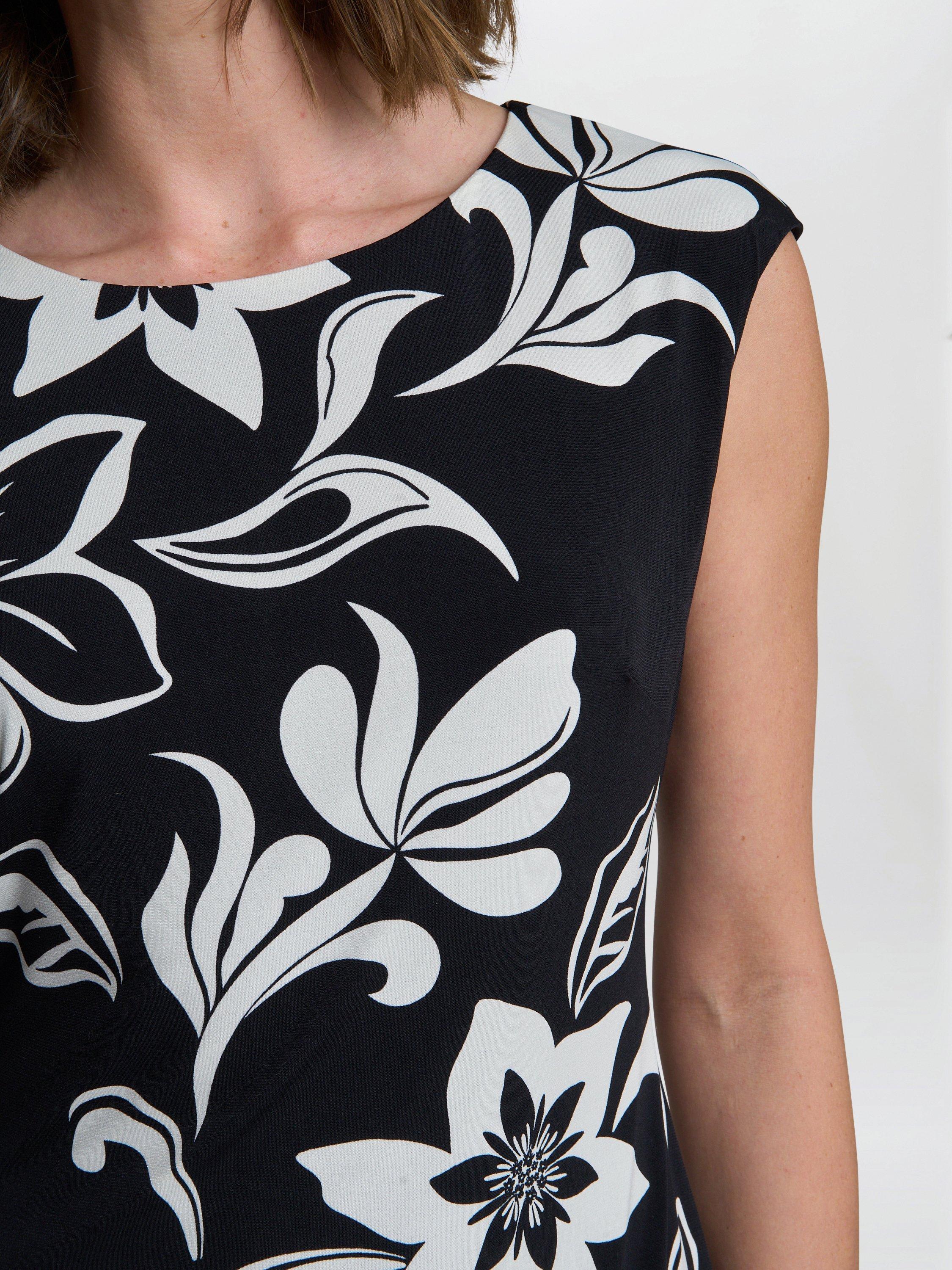 Product image 5 of 5, which shows Gina Bacconi Marjorie Floral Shift Dress, Black/Ivory, 8