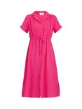Gina Bacconi Dot Cotton Muslin Shirt Dress, Fuchsia