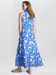 Gina Bacconi Fawn Floral Sleeveless Maxi Dress, Blue