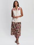 Gina Bacconi Claude Embroidered Sleeveless Shirt, Beige