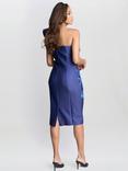 Gina Bacconi Venus Floral One Shoulder Dress, New Blue