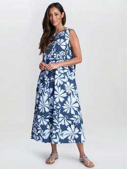 Gina Bacconi Rory Floral Tent Dress, Blue, Blue