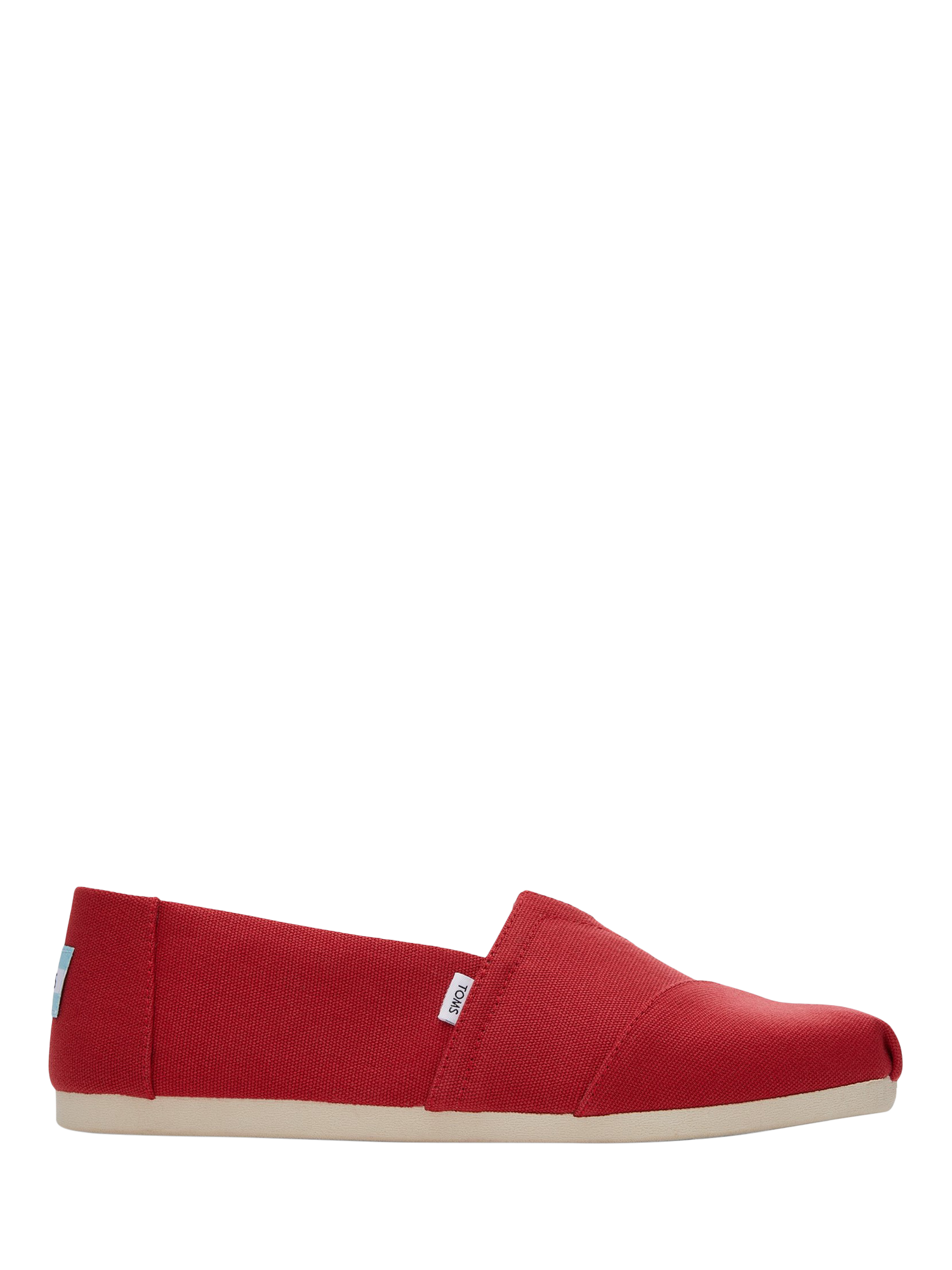 Product image 1 of 5, which shows TOMS Alpargata Slip On Cotton Espadrilles, Red, 7