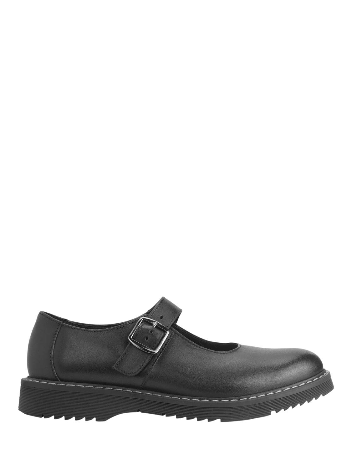 Product image 1 of 6, which shows Start-Rite Kids' Embrace Leather Blend Buckle School Shoes, Black Leather, EU33