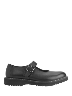 Start-Rite Kids' Embrace Leather Blend Buckle School Shoes, Black Leather