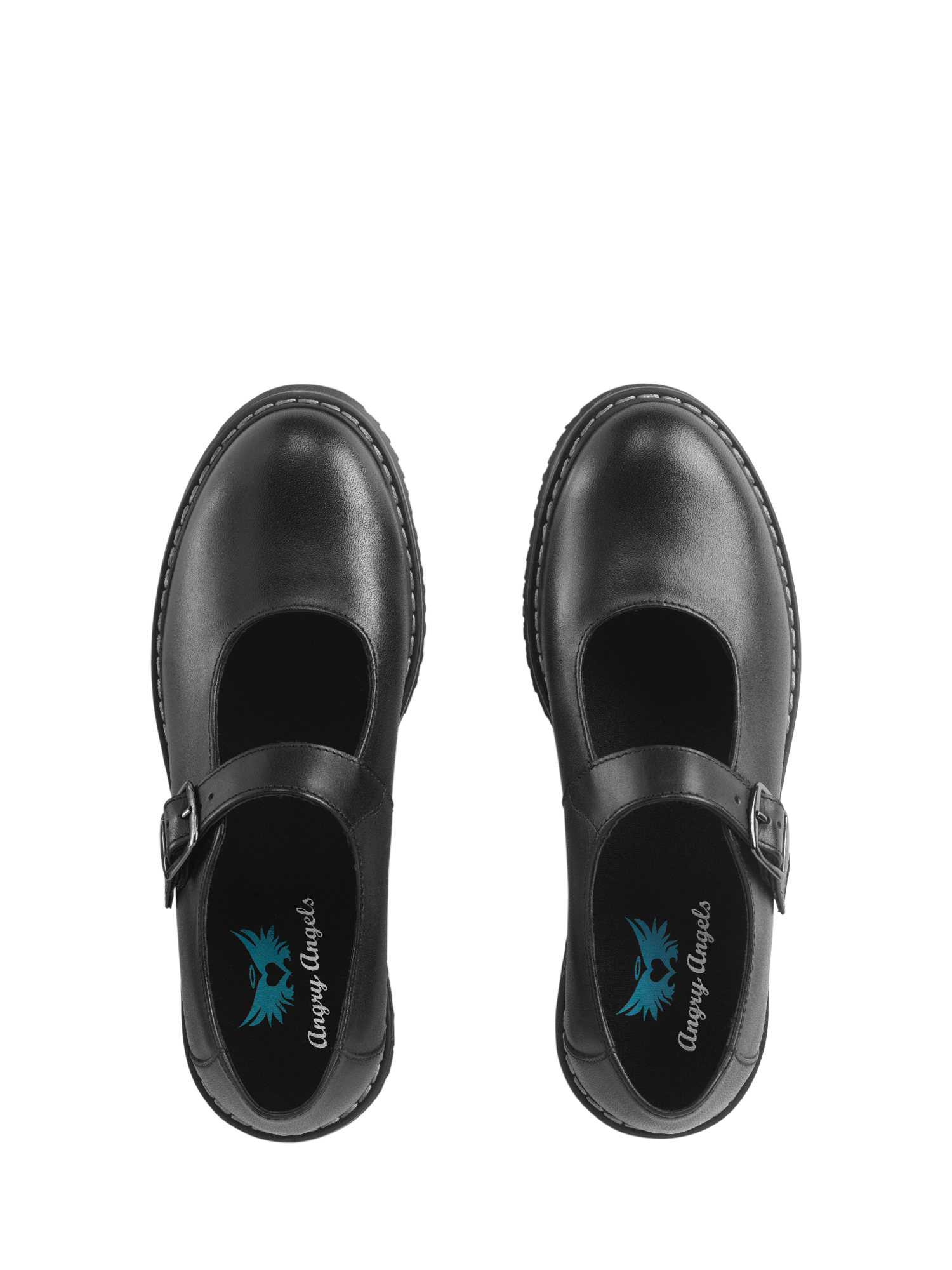 Product image 2 of 6, which shows Start-Rite Kids' Embrace Leather Blend Buckle School Shoes, Black Leather, EU33