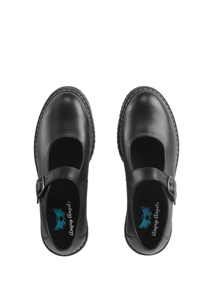 Start-Rite Kids' Embrace Leather Blend Buckle School Shoes - view 2, Black Leather