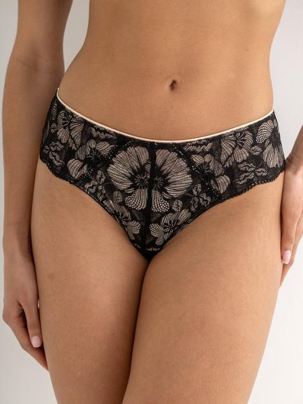 Pour Moi Atelier Lace Brazilian Knickers, Black/Cosmetic