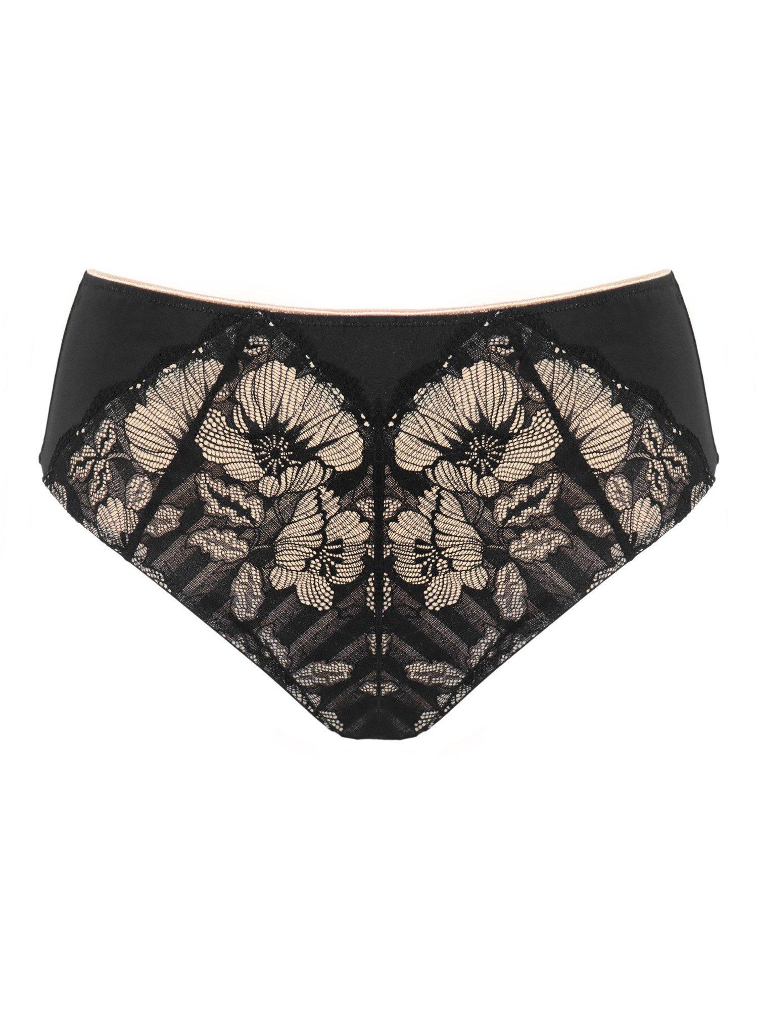 Product image 10 of 11, which shows Pour Moi Atelier High-Waist Deep Knickers, Black/Cosmetic, 10